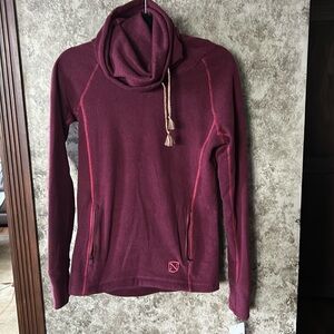 Women's Burgundy Cowl Neck Sweatshirt